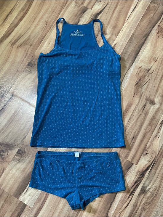 aerie Other - Y2K 00s Aerie Blue Pindot Pajama Set Tank Top & Boyshorts Size L/XL
